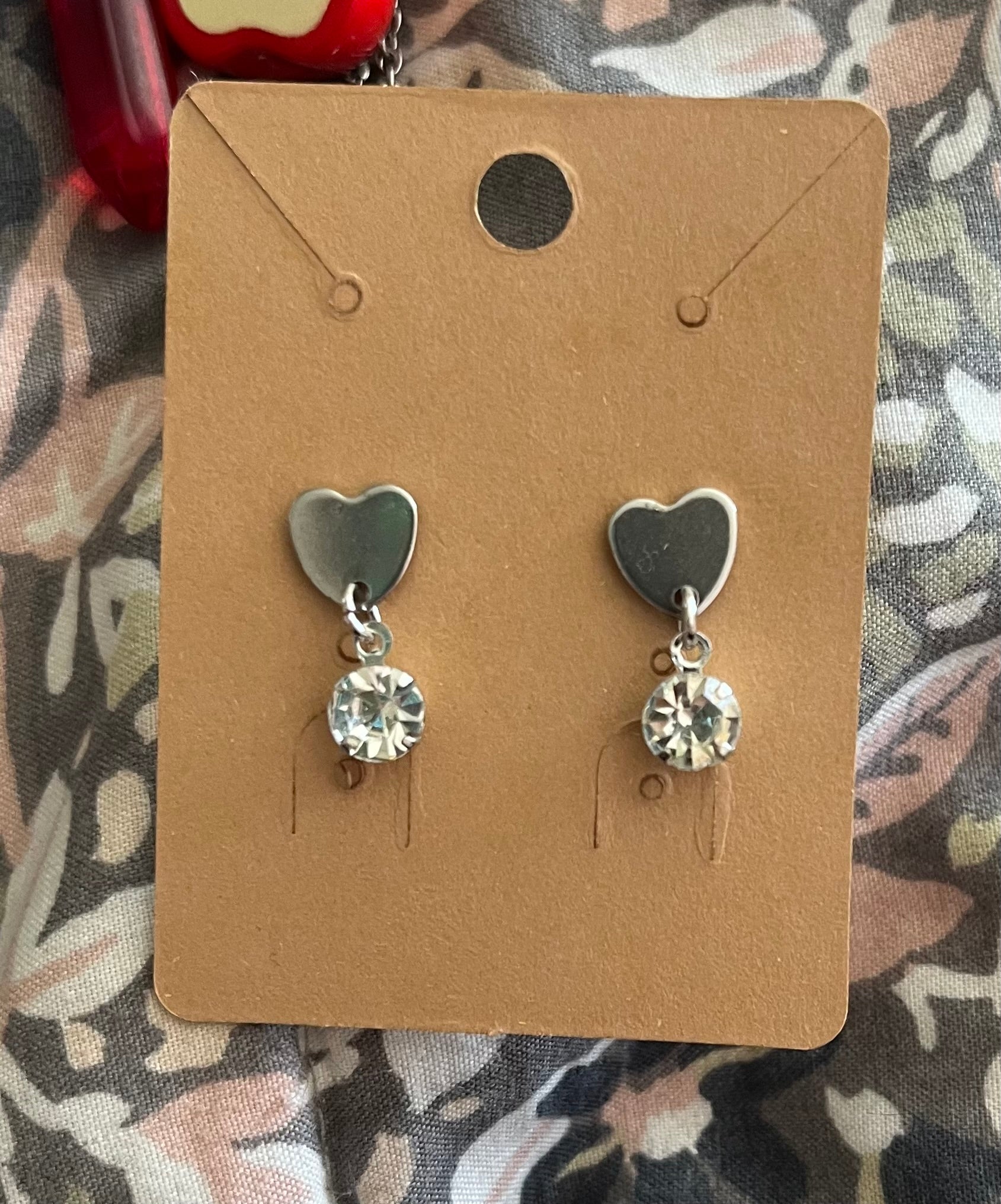 Gem heart earrings