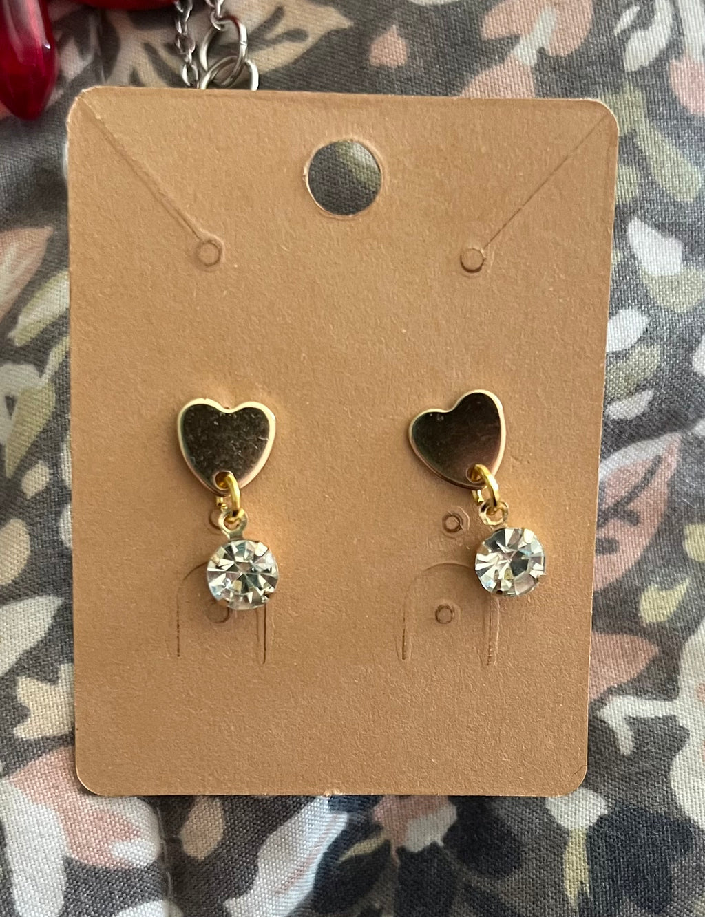 Gem heart earrings