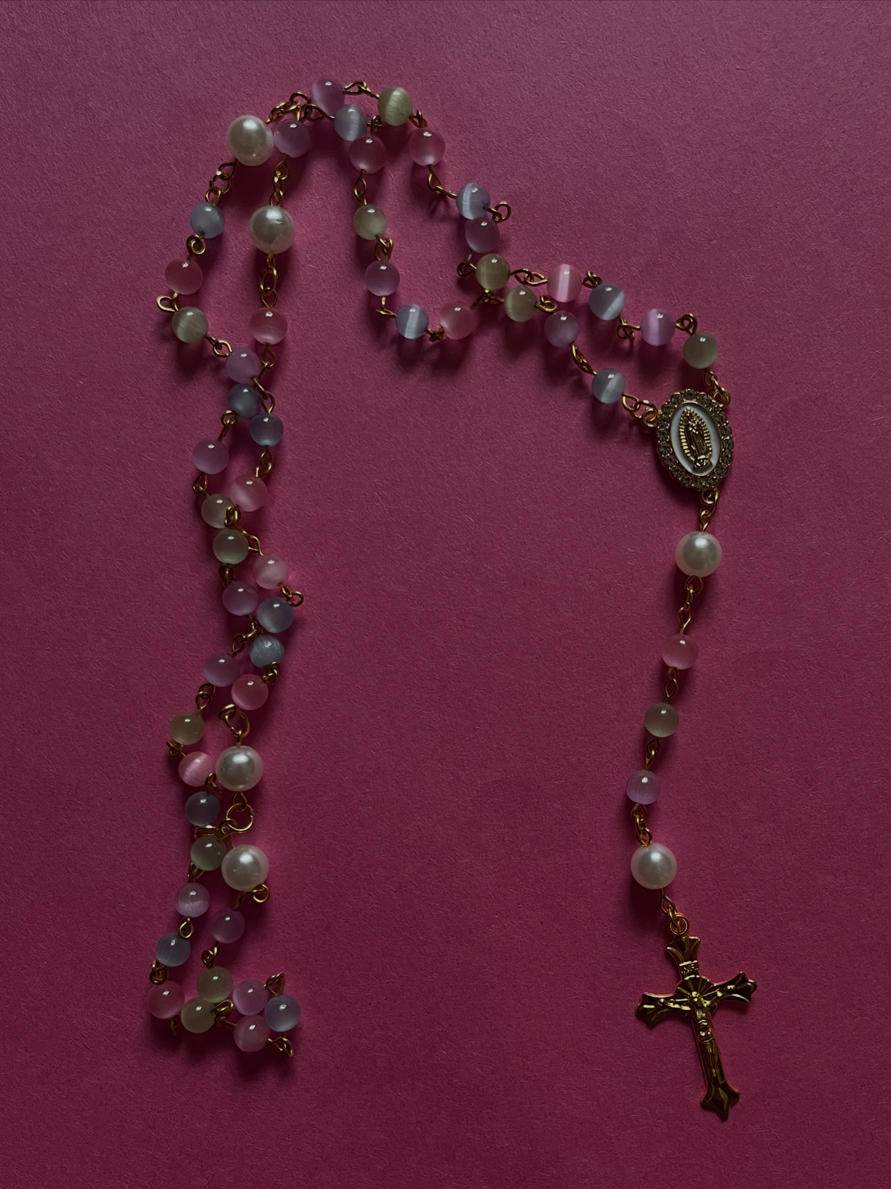 Handmade cat eye rosary